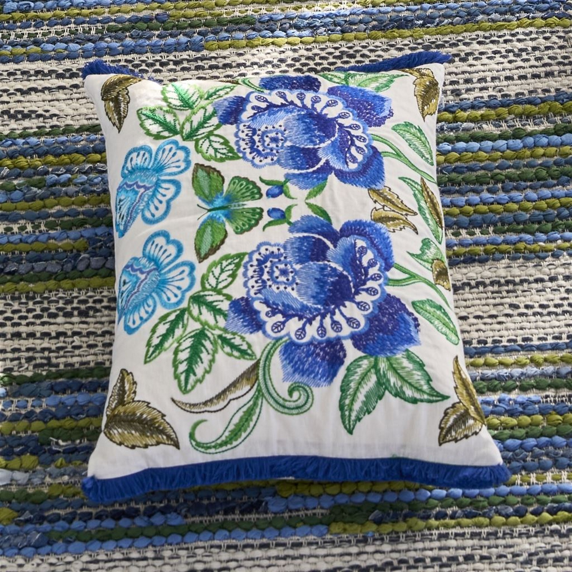 Isabella Cushion By Designers Guild In Cobalt Blue